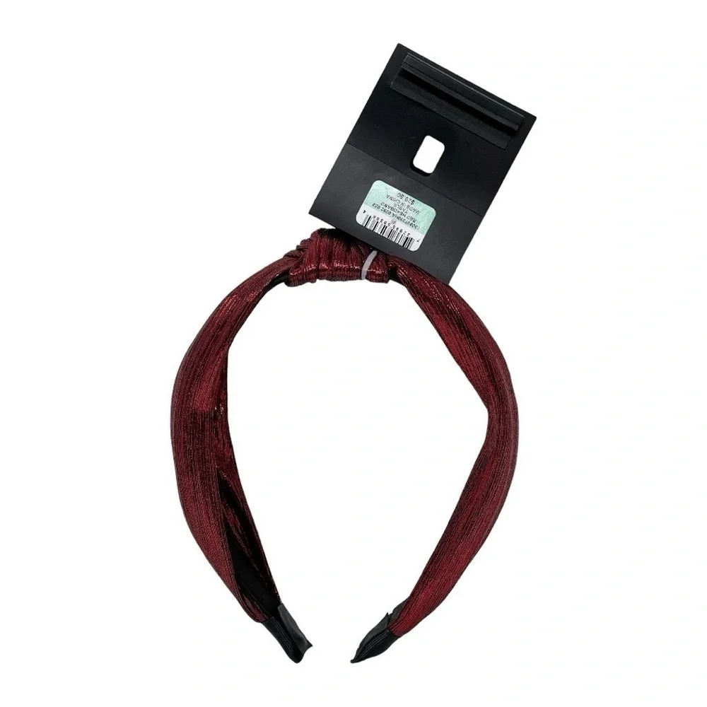 INC International Concepts Red Shiny Fabric Knotted Headband